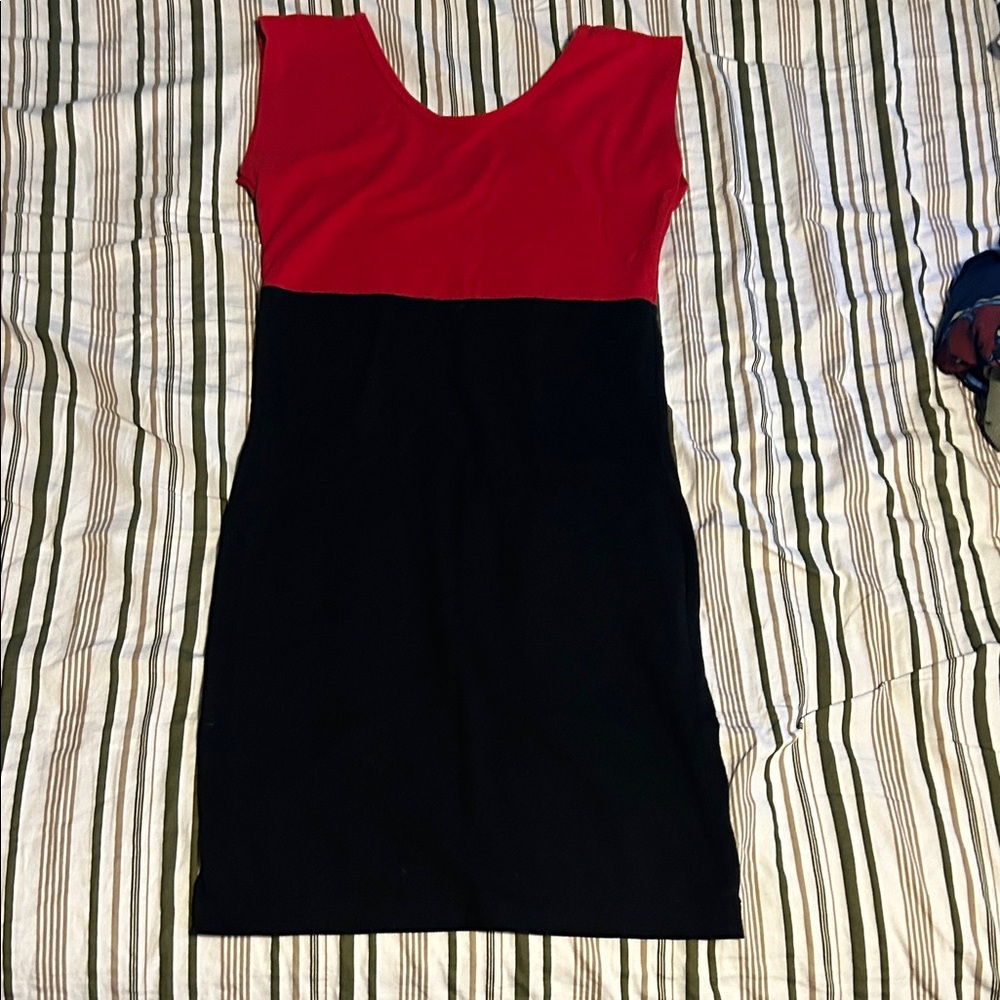 American Apparel Red and Black Mini Dress